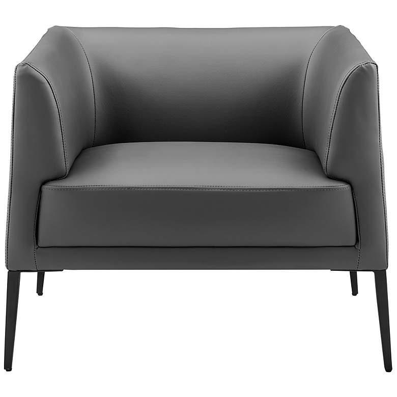 Image 4 Euro Style Matias 32" Wide Gray Leatherette Modern Lounge Chair more views