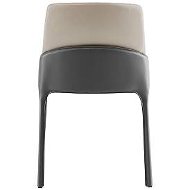 Image5 of Euro Style Vilante 20 3/4" Wide Light Gray Leather Side Chair more views