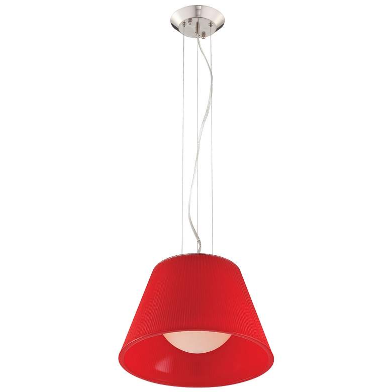 Image 1 Eurofae Ribo 8.50 In. x 13.25 In. Pendant in Chrome/Red