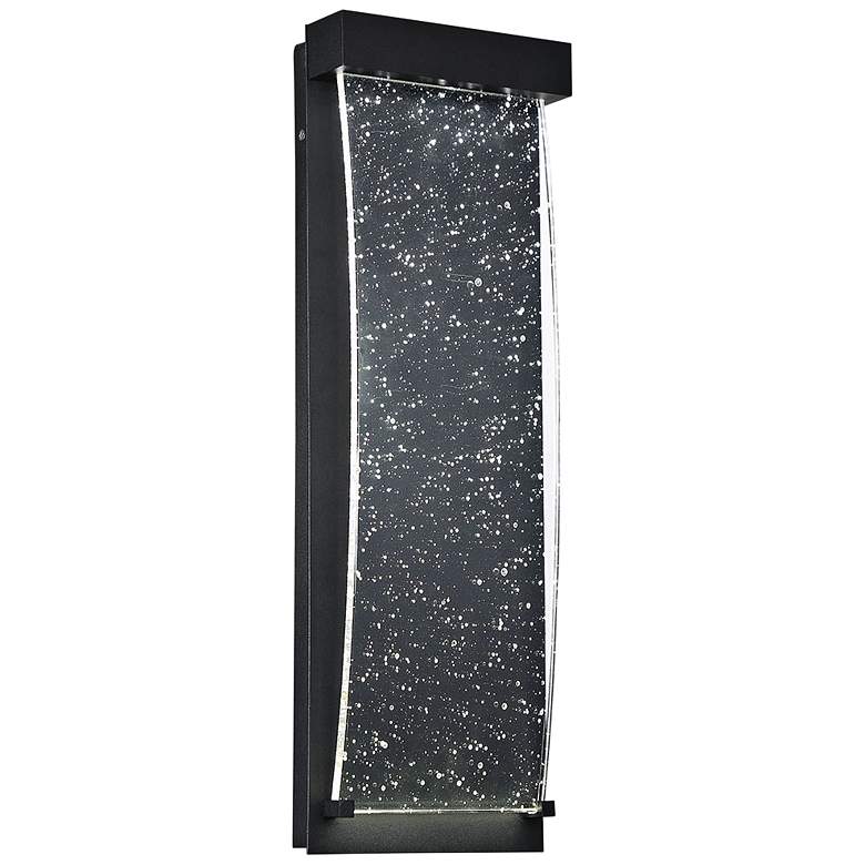 Image 2 Eurofase 14" High Black Curved Glass LED Outdoor Wall Light