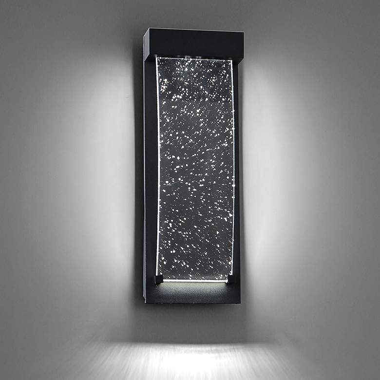 Image 3 Eurofase 14 inch High Black Curved Glass LED Outdoor Wall Light more views