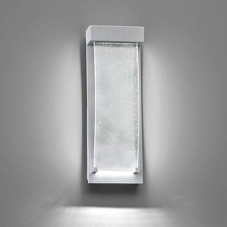 Image 2 Eurofase 14" High Silver Curved Glass LED Outdoor Wall Light more views