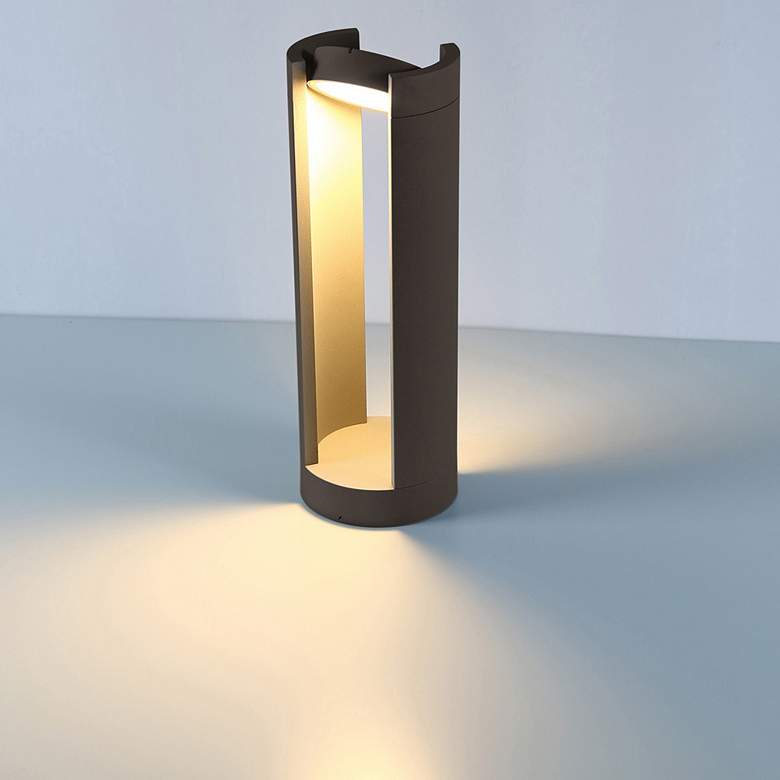 Image 3 Eurofase 19 3/4 inchH Graphite Gray Adjustable LED Bollard Light more views