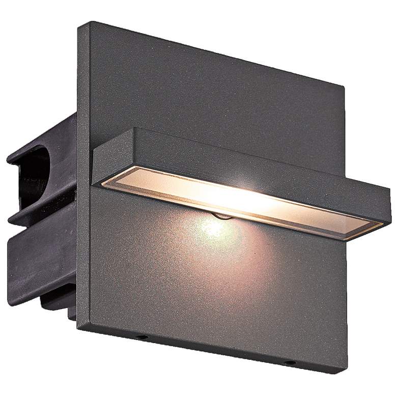 Image 1 Eurofase 4 1/4 inchW Graphite Gray Swivel LED In-Wall Step Light
