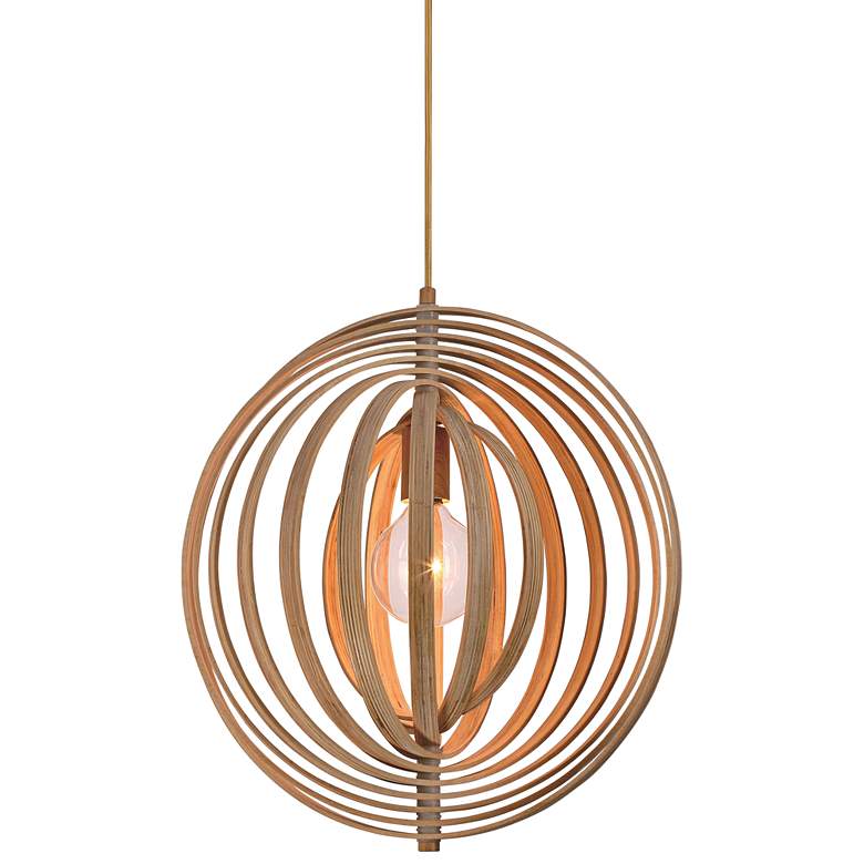 Image 2 Eurofase Abruzzo 14 inch Wide Wood Pendant Light