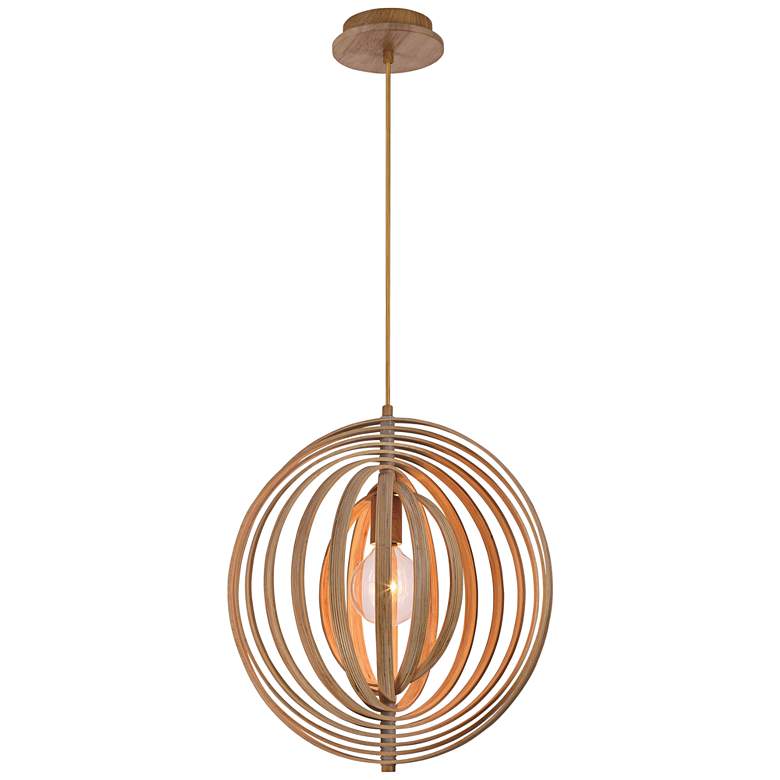 Image 3 Eurofase Abruzzo 14 inch Wide Wood Pendant Light more views