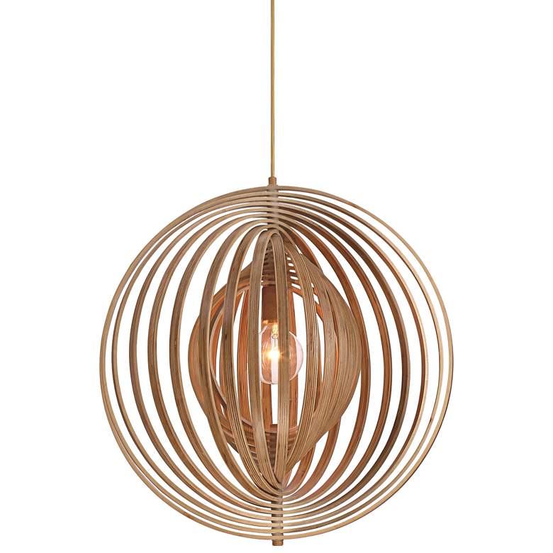 Image 2 Eurofase Abruzzo 23 1/4" Wide Wood Orb Modern Pendant Light