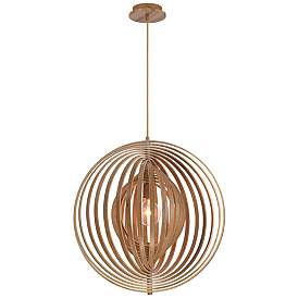 Image3 of Eurofase Abruzzo 23 1/4" Wide Wood Orb Modern Pendant Light more views
