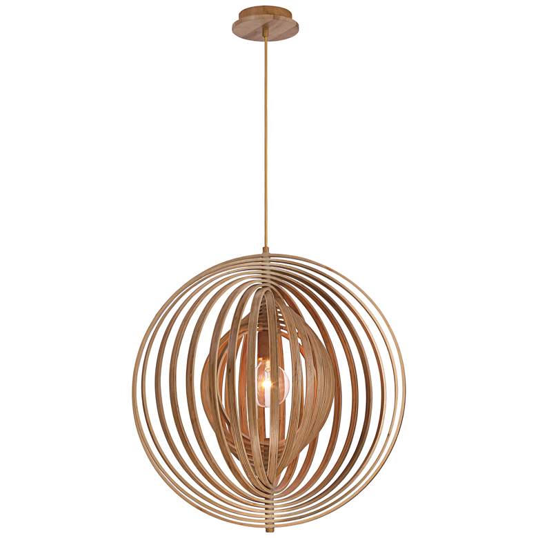 Image 3 Eurofase Abruzzo 23 1/4" Wide Wood Orb Modern Pendant Light more views