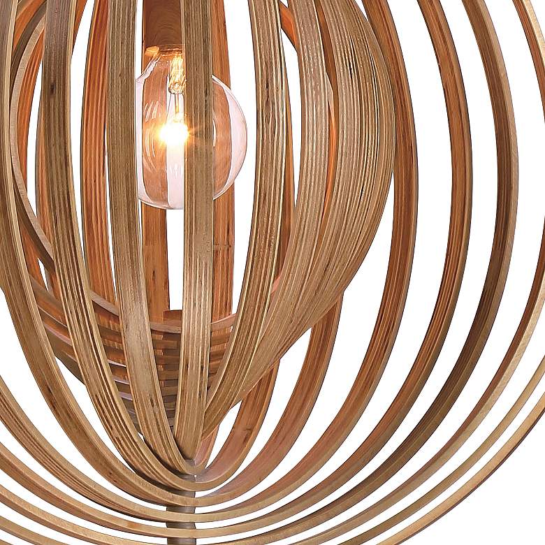 Image 4 Eurofase Abruzzo 23 1/4" Wide Wood Orb Modern Pendant Light more views
