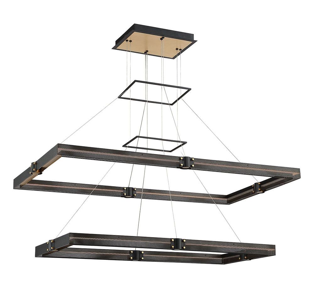 Image 2 Eurofase Admiral 2 In. x 29 In. Integrated LED Chandelier in Black/Gold more views