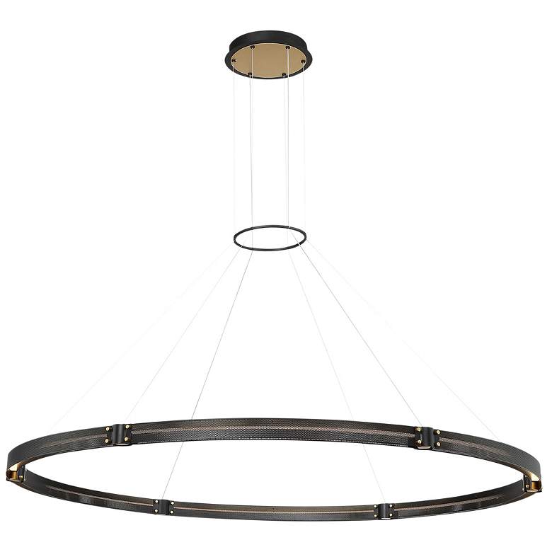 Image 1 Eurofase Admiral 2 In. x 61.75 In. Integrated LED Chandelier in Black/Gold