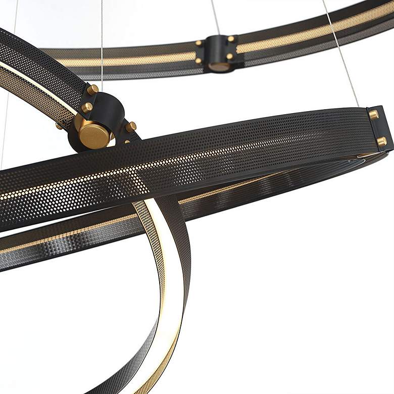 Image 3 Eurofase Admiral 48 1/4"W Black LED 2-Tier Ring Chandelier more views
