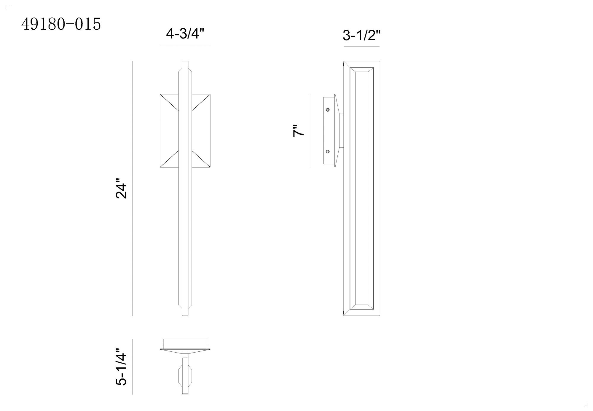 Eurofase Aelin 24 inch Integrated LED Outdoor Wall Sconce in Matte Black