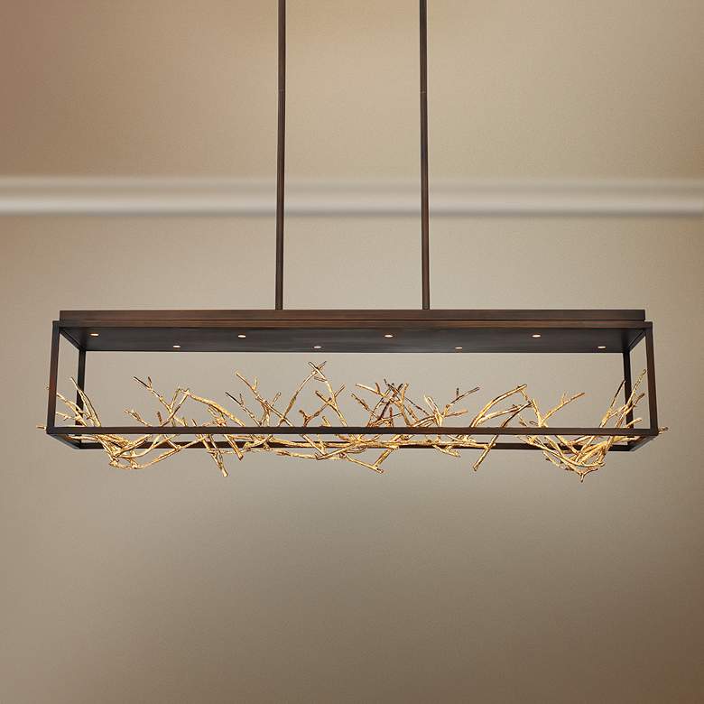 Image 1 Eurofase Aerie 44" Bronze LED Kitchen Island Modern Linear Pendant