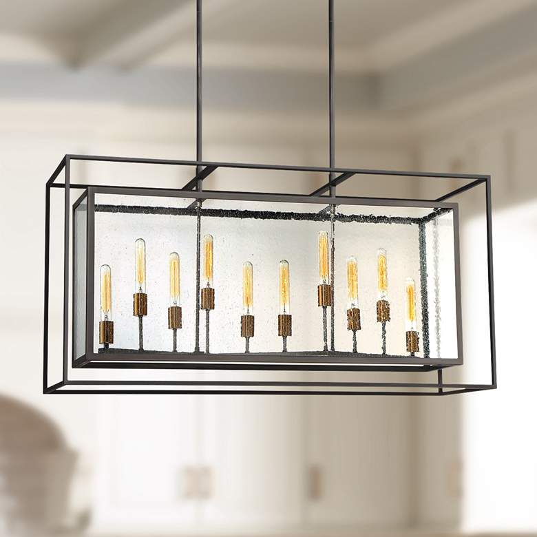 Image 1 Eurofase Affilato 48 inchW Black Kitchen Island Light Chandelier