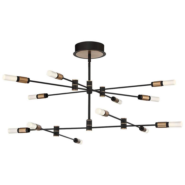 Image 1 Eurofase Albany 11.50 In. x 41 In. Integrated LED Chandelier in Black/Brass