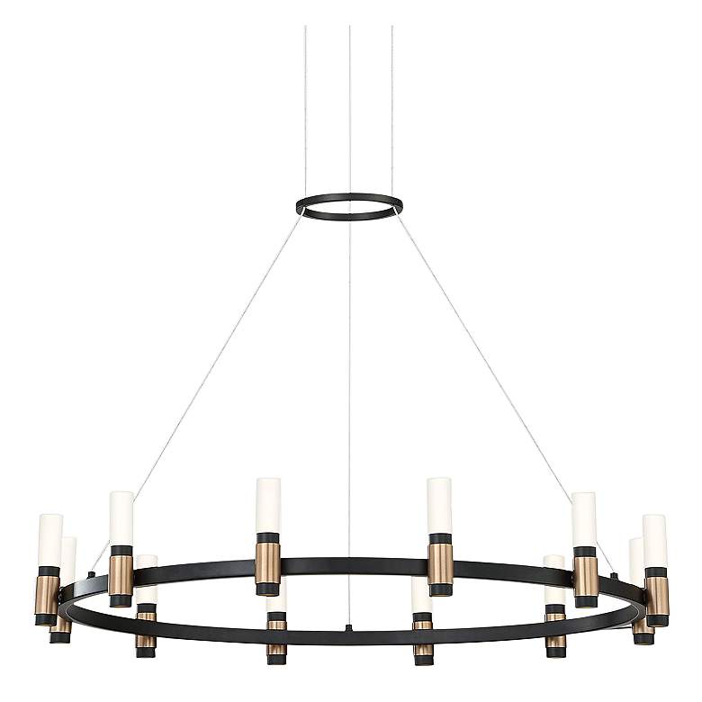 Image 1 Eurofase Albany 31 1/2"W Brass Black 12-Light LED Chandelier