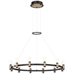 Eurofase Albany 31 1/2"W Brass Black 12-Light LED Chandelier