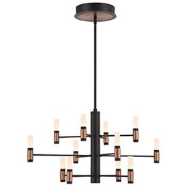 Image1 of Eurofase Albany 31 1/4"W Black Brass 12-Light LED Chandelier