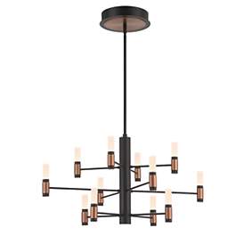 Image4 of Eurofase Albany 31 1/4"W Black Brass 12-Light LED Chandelier more views