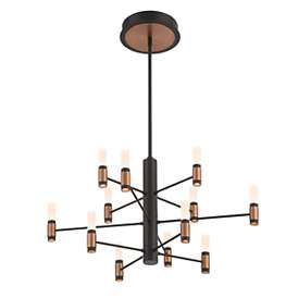 Image5 of Eurofase Albany 31 1/4"W Black Brass 12-Light LED Chandelier more views