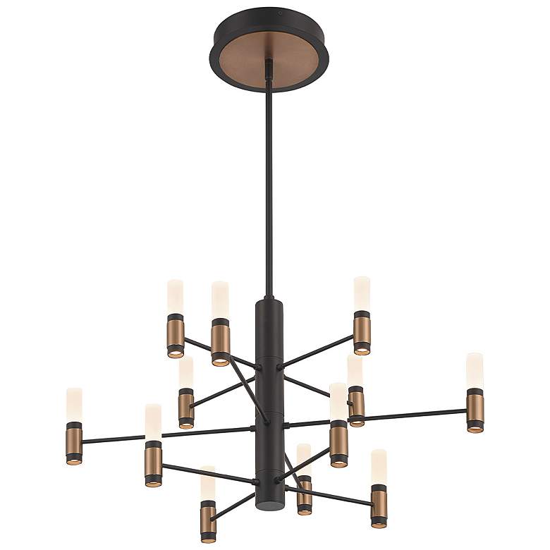 Image 5 Eurofase Albany 31 1/4 inchW Black Brass 12-Light LED Chandelier more views