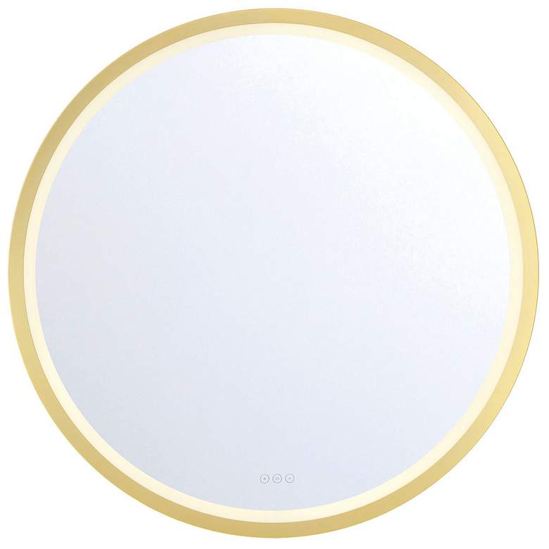 Image 1 Eurofase Artell 42 inch LED Light Round Wall Mirror, Gold