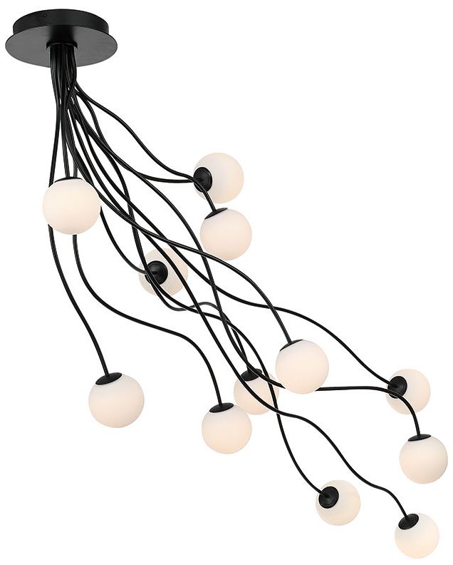 Image 3 Eurofase Athena 12-Light 59" Integrated LED Semi-Flush Mount, Matte Bl more views
