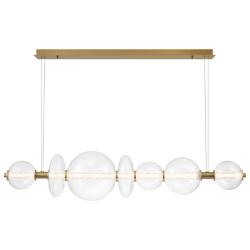 Eurofase Atomo 1 Lt Chandelier Gold, Glear Glass
