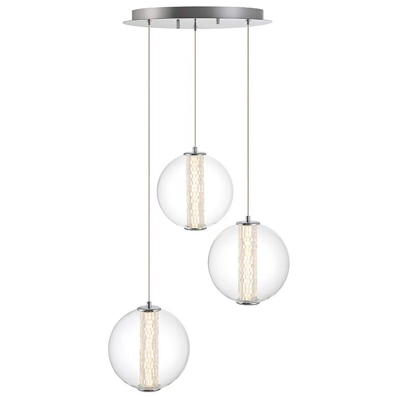 Image 1 Eurofase Atomo 20 1/2" Wide Chrome 3-Light LED Pendant