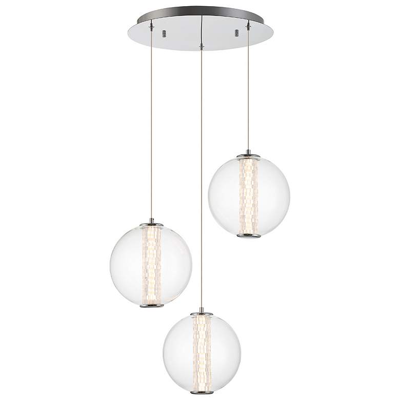 Image 3 Eurofase Atomo 20 1/2" Wide Chrome 3-Light LED Pendant more views