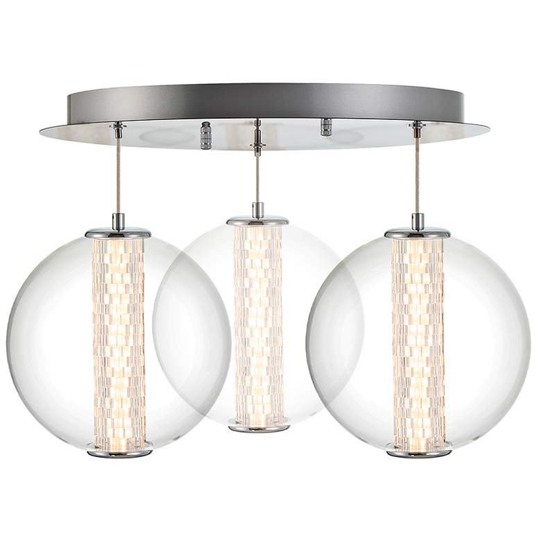 Image 4 Eurofase Atomo 20 1/2" Wide Chrome 3-Light LED Pendant more views