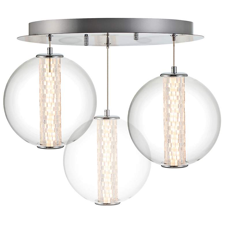 Image 5 Eurofase Atomo 20 1/2" Wide Chrome 3-Light LED Pendant more views