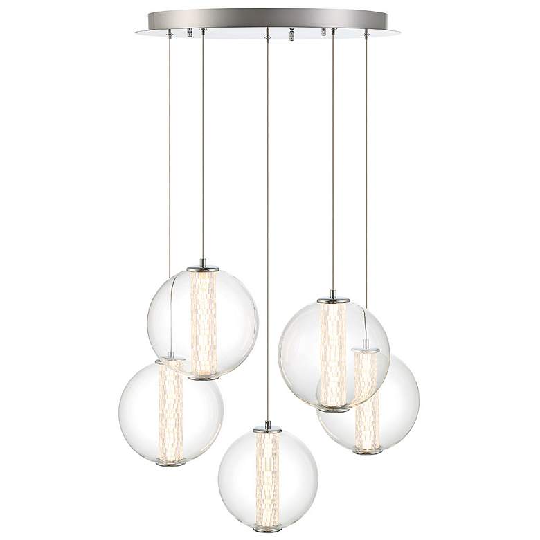 Image 1 Eurofase Atomo 25 3/4" Wide Chrome LED Multi-Light Pendant
