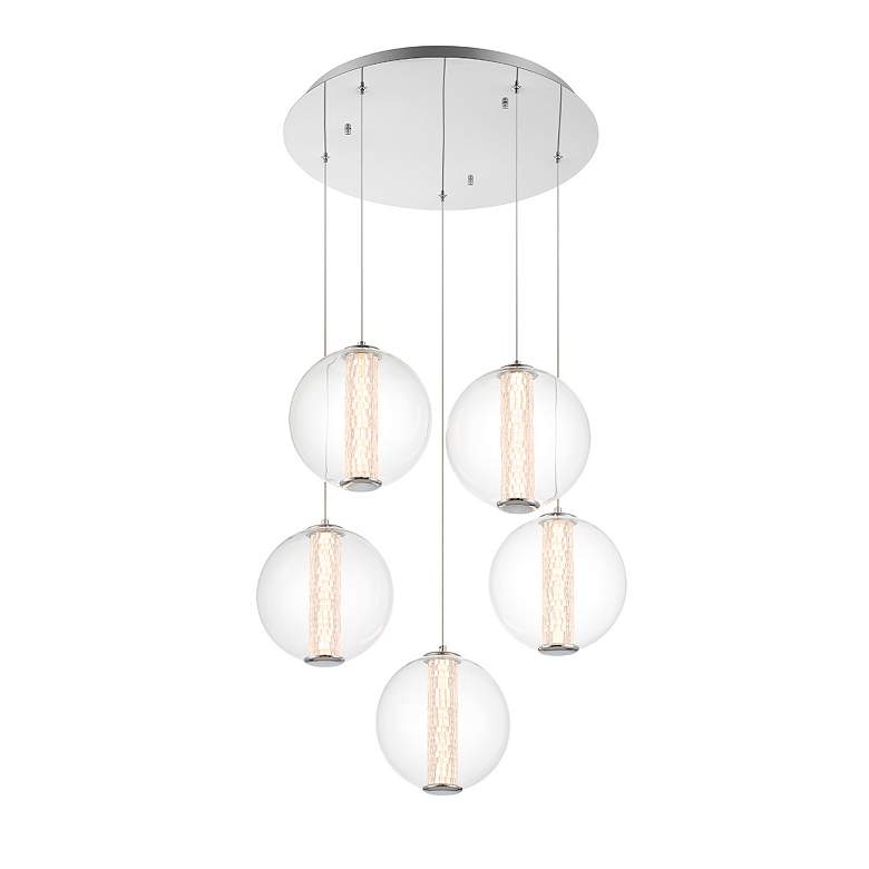 Image 3 Eurofase Atomo 25 3/4" Wide Chrome LED Multi-Light Pendant more views