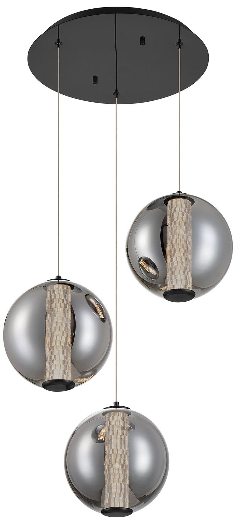 Image 2 Eurofase Atomo 3-Light 21" Modern Multi-Drop LED Chandelier in Matte Black more views