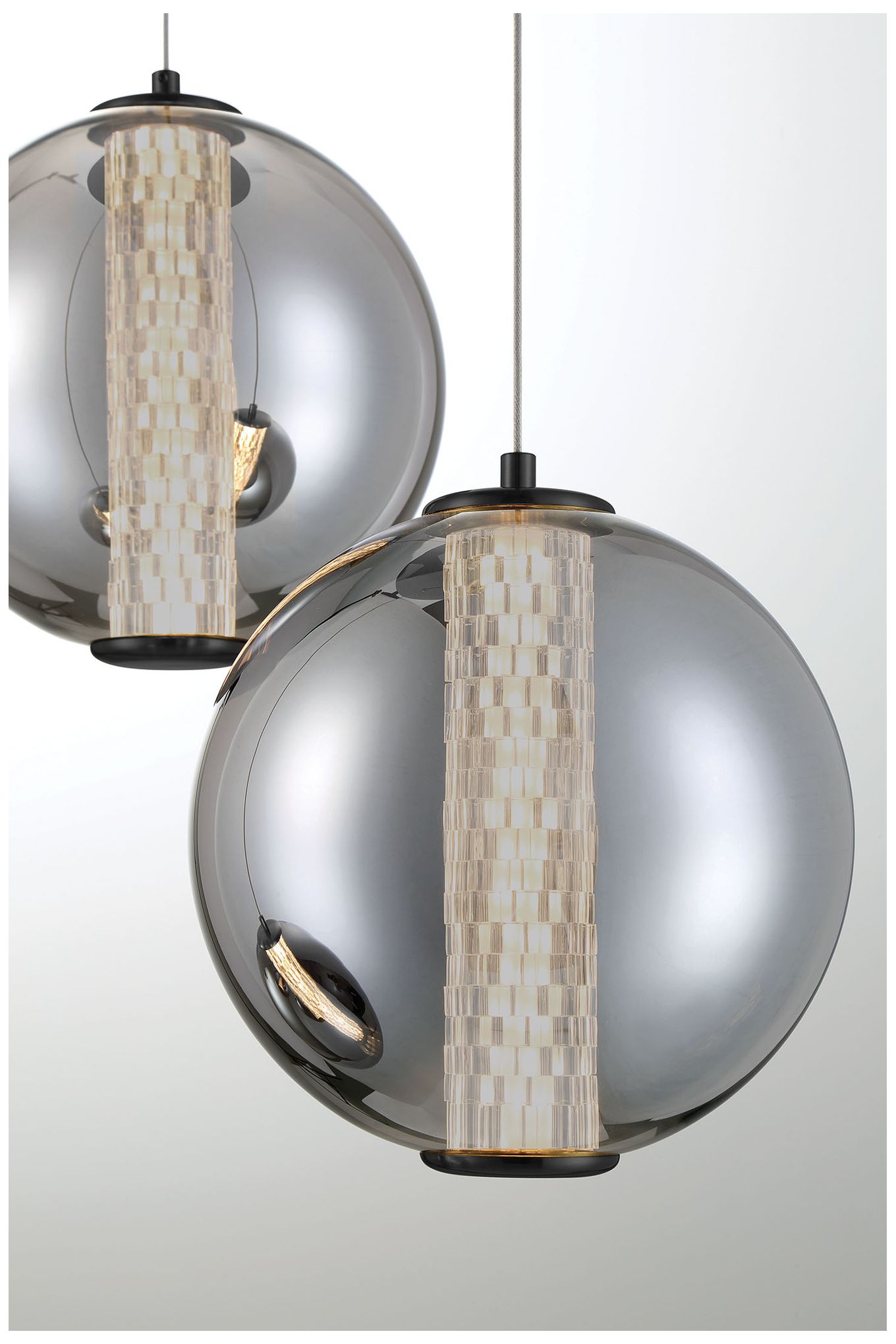 Image 3 Eurofase Atomo 3-Light 21" Modern Multi-Drop LED Chandelier in Matte Black more views