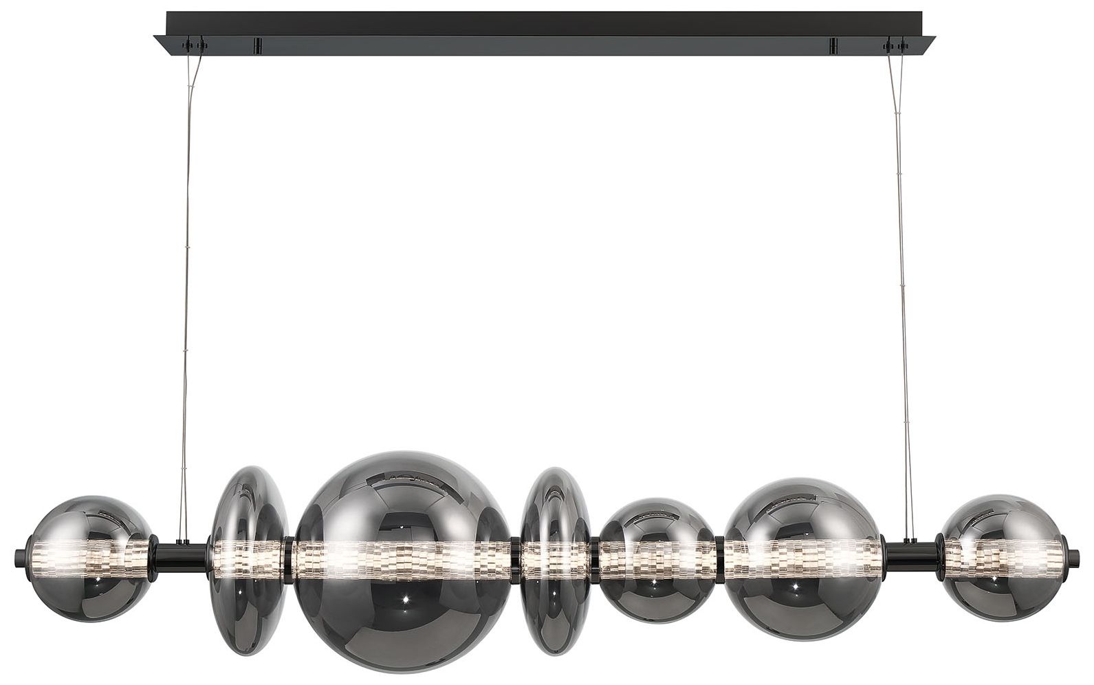 Eurofase Atomo 3-Light 56" Modern Linear LED Chandelier in Matte Black