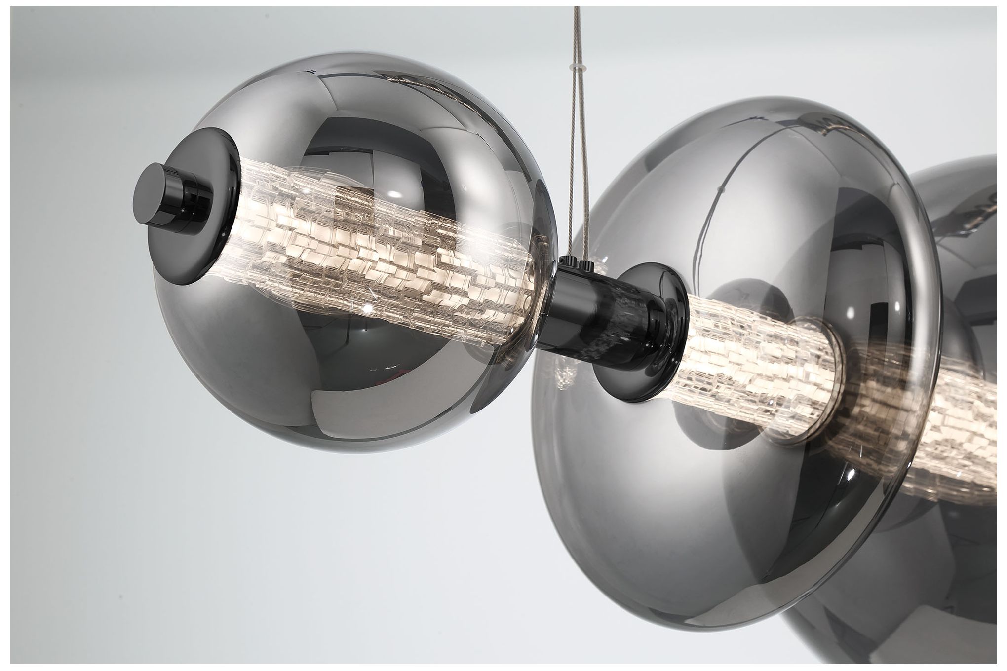 Image 4 Eurofase Atomo 3-Light 56" Modern Linear LED Chandelier in Matte Black more views