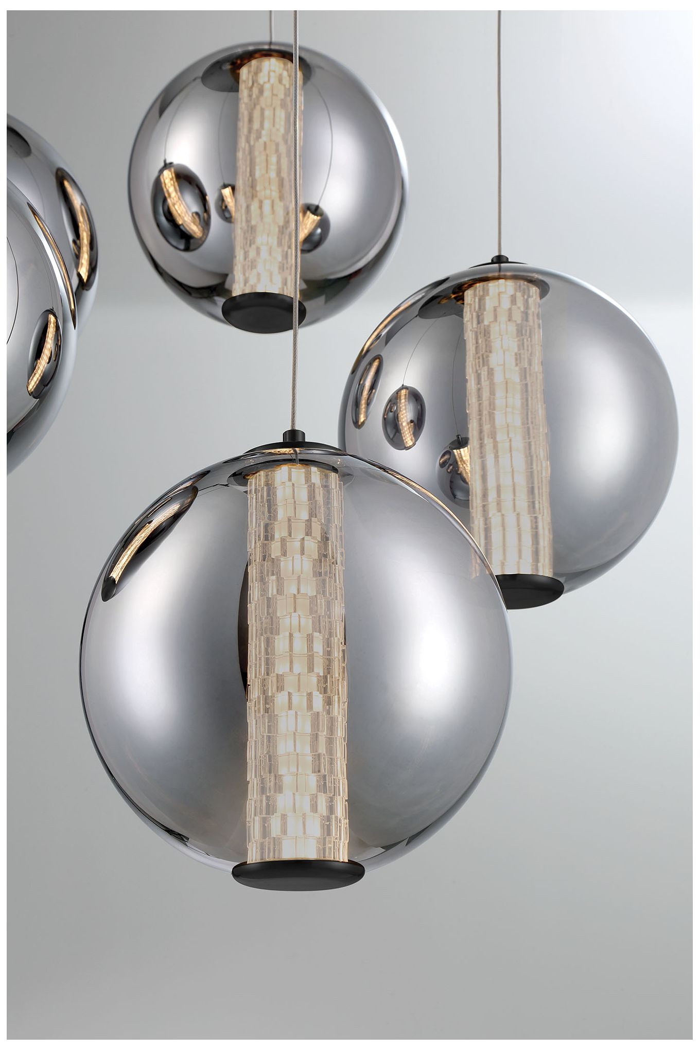 Image 3 Eurofase Atomo 5-Light 26" Modern Multi-Drop LED Chandelier in Matte Black more views