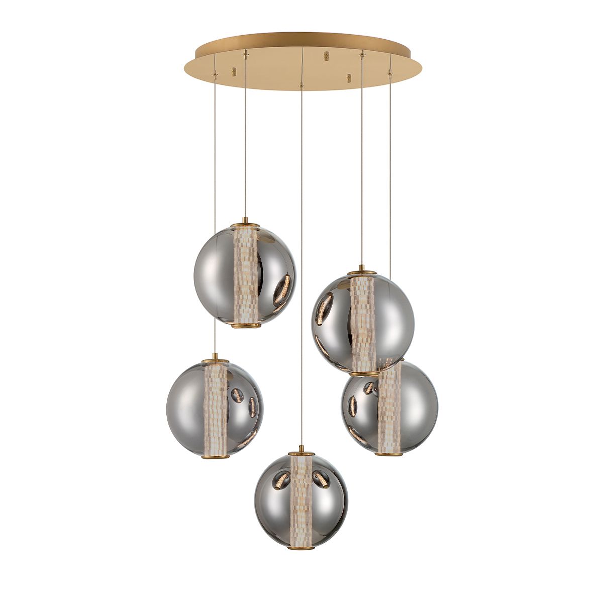 Image 4 Eurofase Atomo 5 Light Pendant in Gold more views