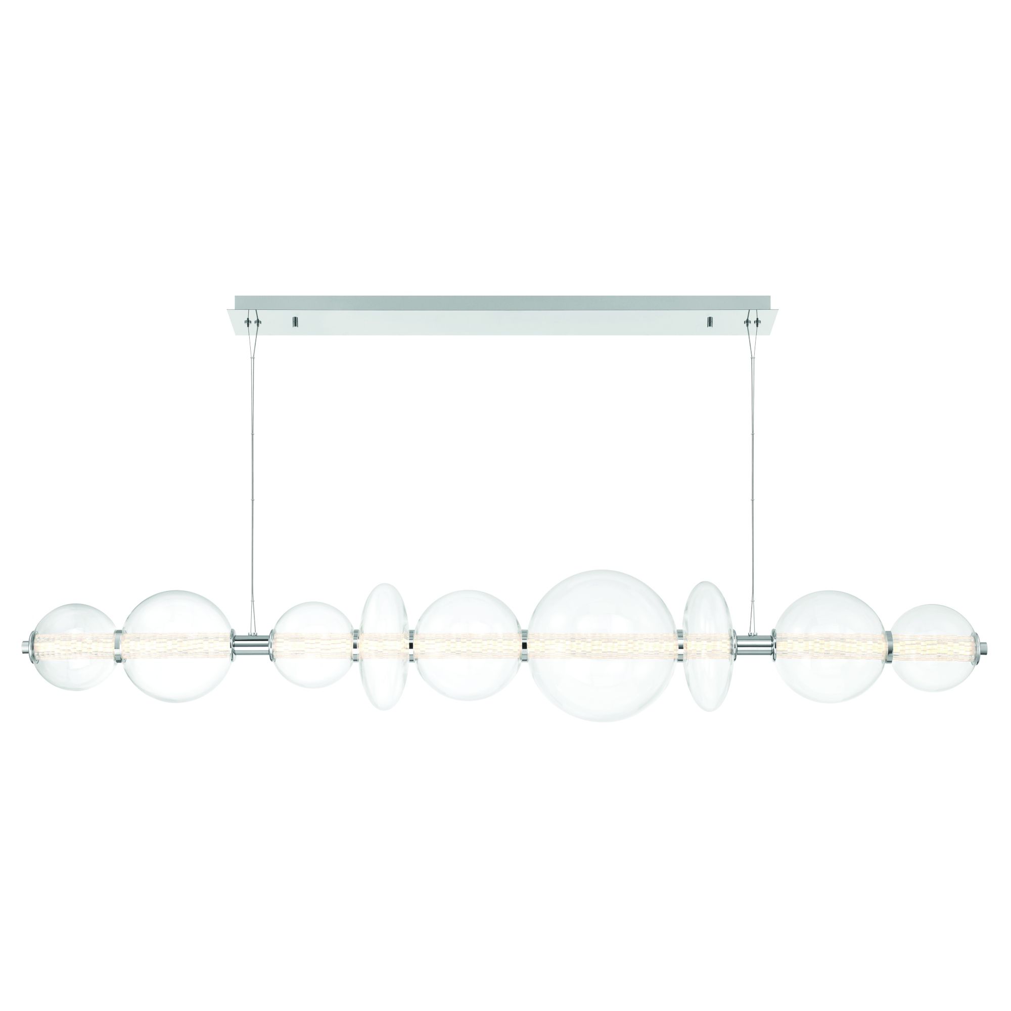 Image 2 Eurofase Atomo 73 1/2" Wide Chrome LED Linear Chandelier more views