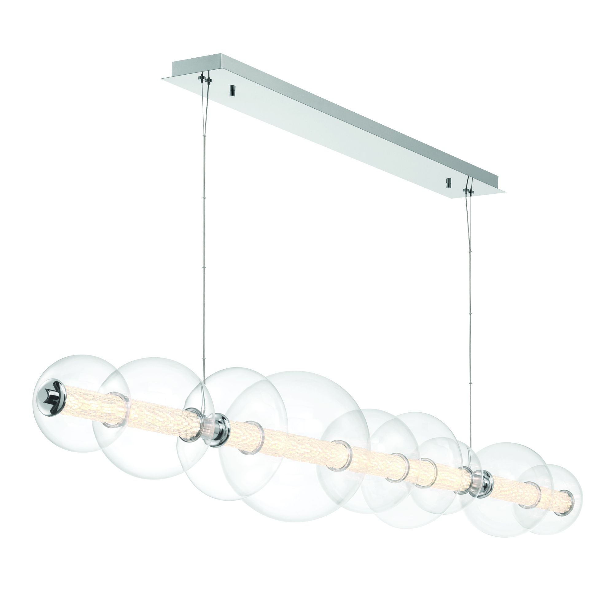 Image 3 Eurofase Atomo 73 1/2" Wide Chrome LED Linear Chandelier more views