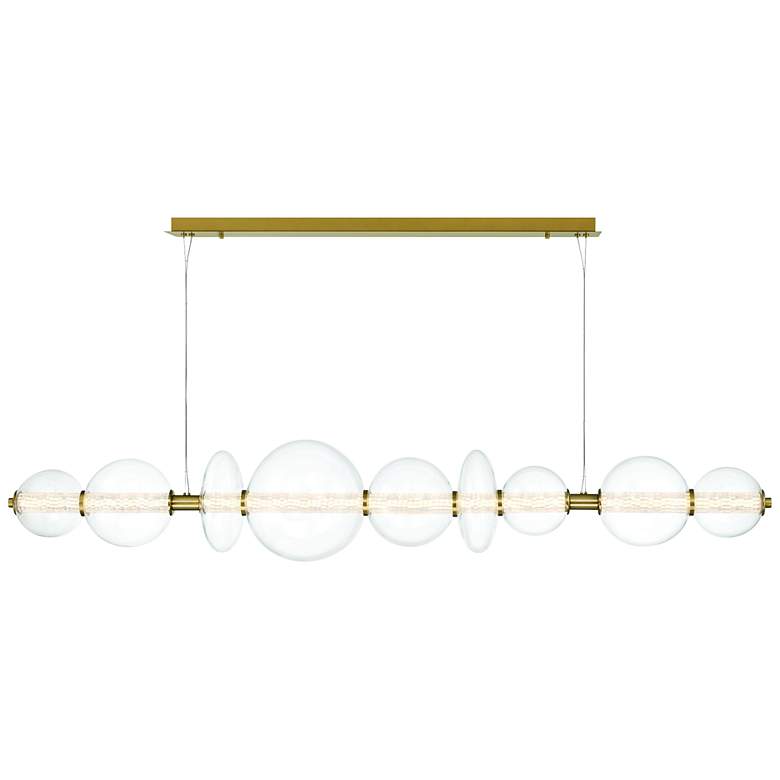 Image 1 Eurofase Atomo 73 1/2" Wide Gold LED Linear Chandelier