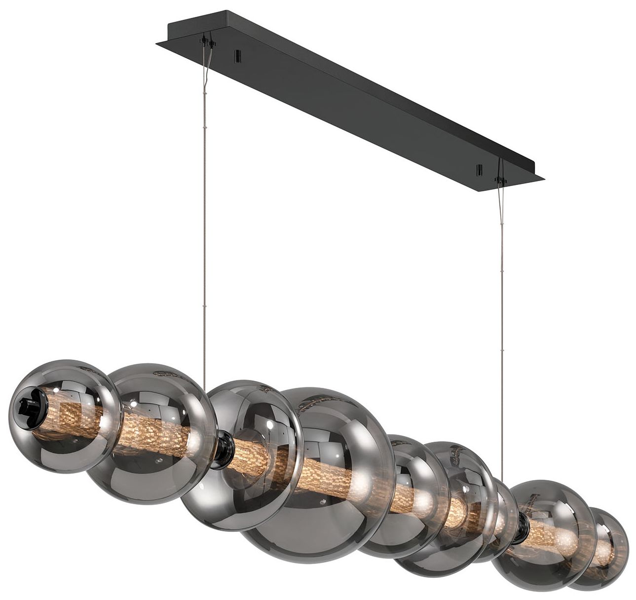 Image 3 Eurofase Atomo 74" Modern 3-Light Linear LED Chandelier in Black more views