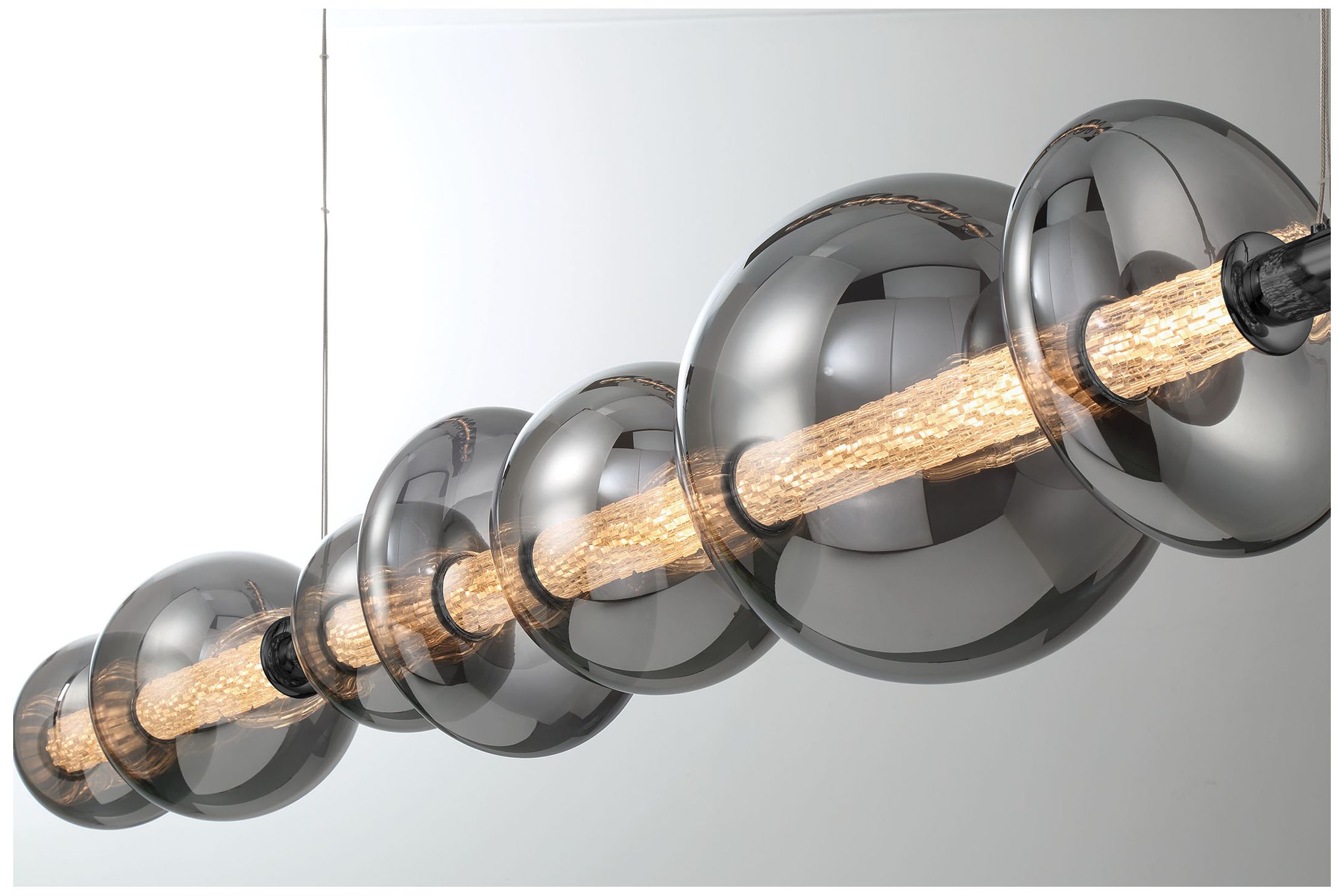 Image 4 Eurofase Atomo 74" Modern 3-Light Linear LED Chandelier in Black more views