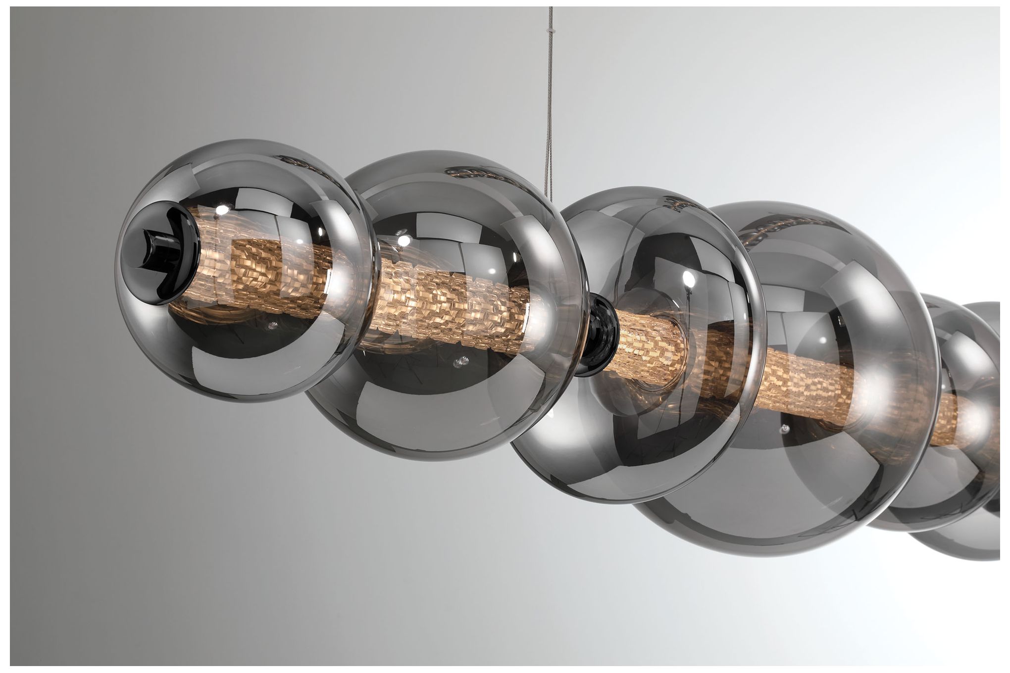 Image 5 Eurofase Atomo 74" Modern 3-Light Linear LED Chandelier in Black more views