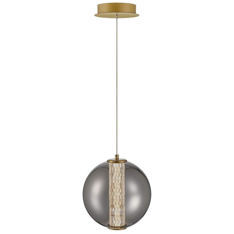 Image 1 Eurofase Atomo 8 3/4" Wide Gold Smoke Glass LED Mini Pendant