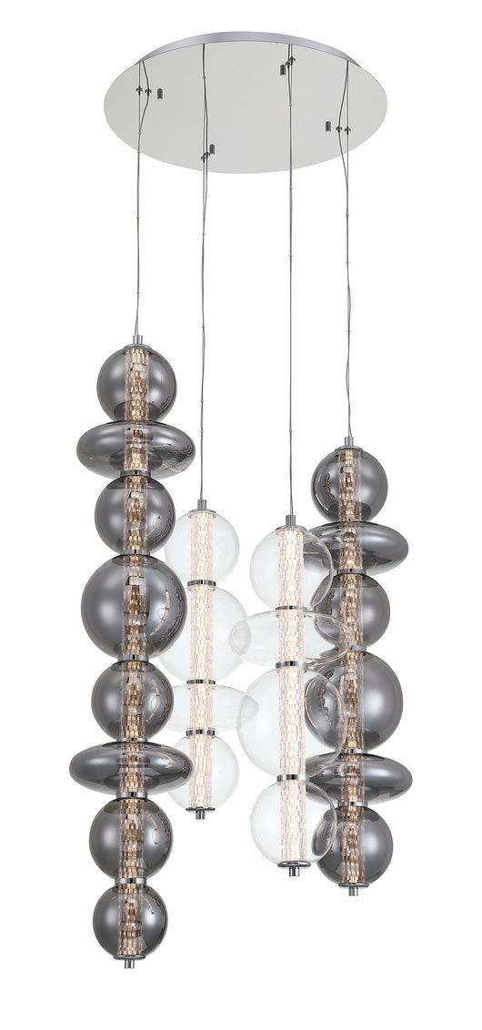 Image 2 Eurofase Atomo, Chandelier, 4-Light, 50", Chrome, Mixed Glass more views